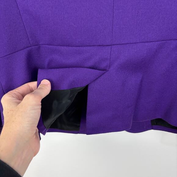 Talbots Purple Wool Blazer 12 Black velvet collar whimsigoth witchy preppy - Picture 6 of 9